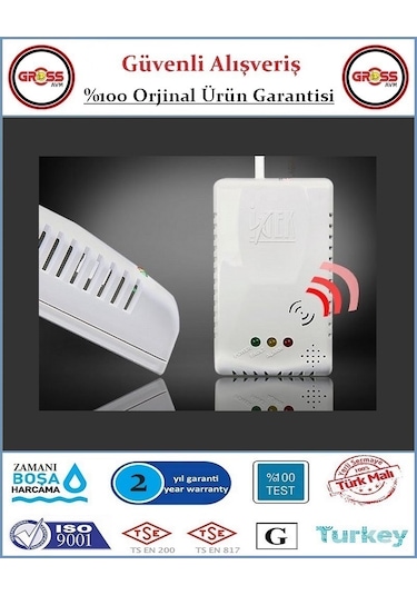 İtek Gaz Dedektörü - Doğalgaz Alarm Dedektörü - 220w