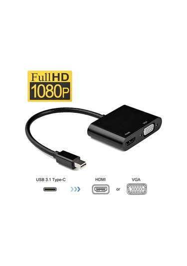Wozlo Mini Displayport To Vga 1080p Hdmı 4k 30hz Tjunderbolt 2 Çevirici Kablo Macbook Air/pro