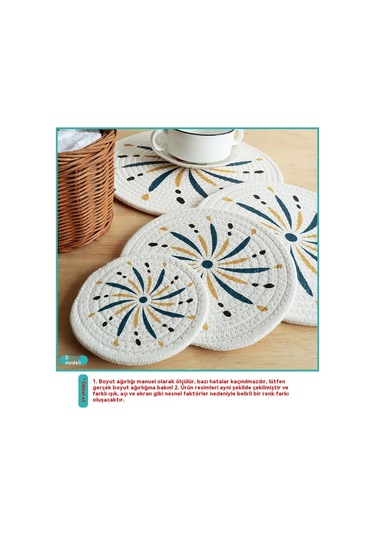 Japon Tarzı Baskılı Pamuk İp Yalıtım Pedi Yeşil