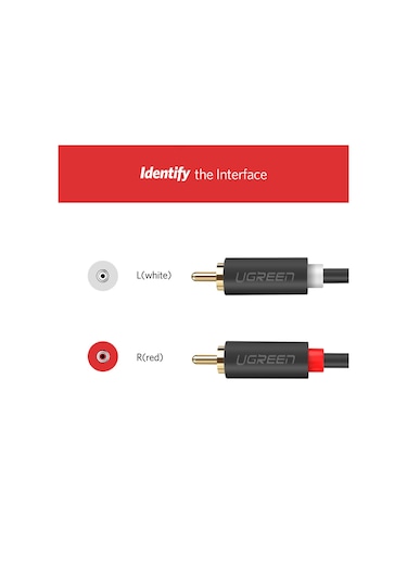 Ugreen RCA 2RCA Stereo Ses Kablosu 1 Metre