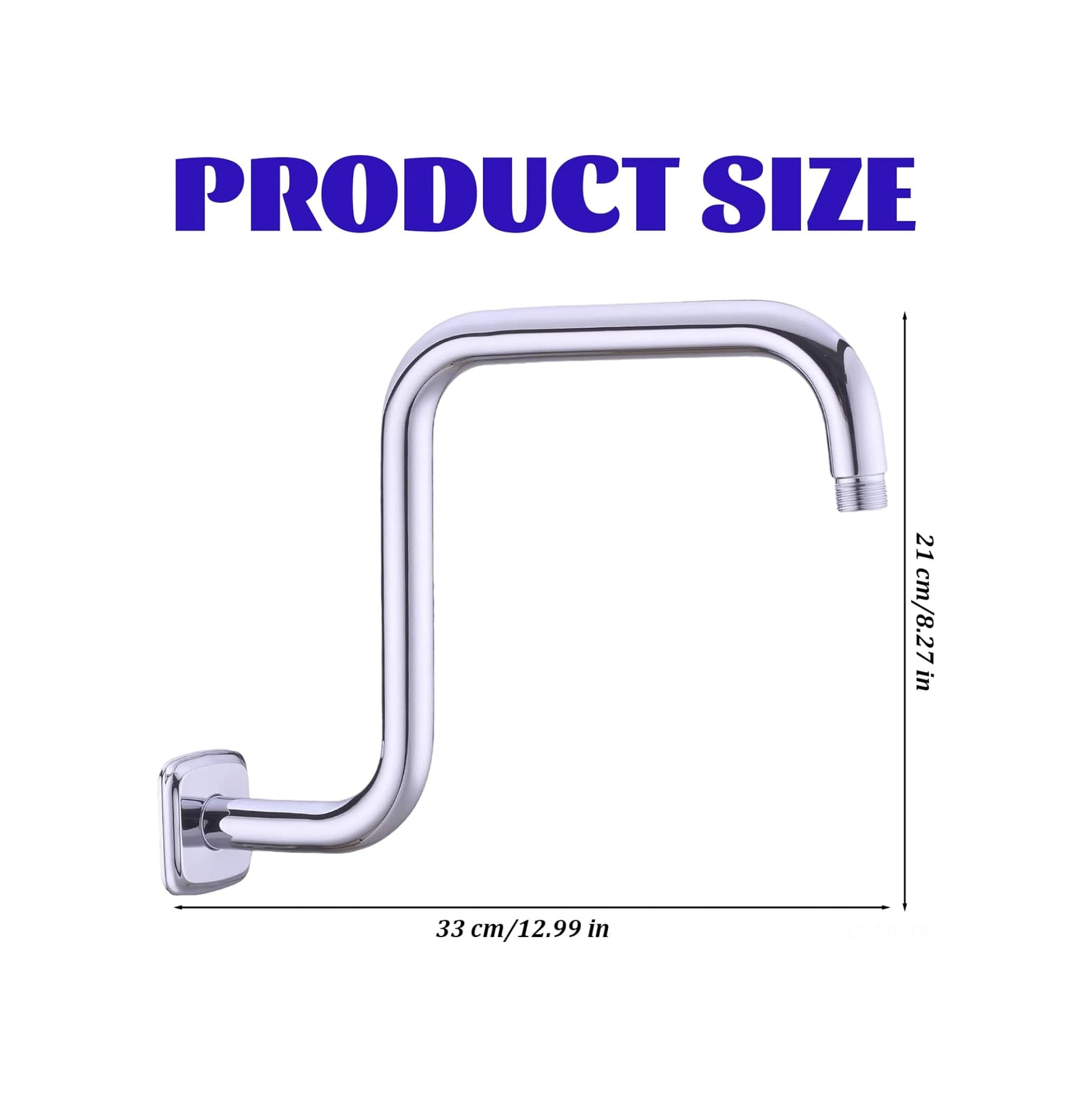 Mufunye Stainless Steel Duş Başlığı Geliştirici Kolu, 22mm Flanşlı, Yükseklik Ve Konfor Ayarlanabilir Duş Ekstansiyonu Gümüş