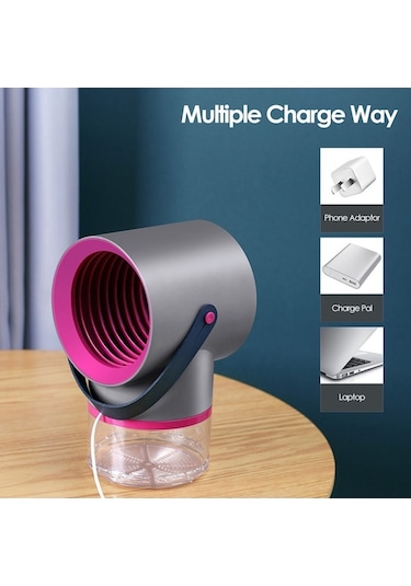 Fortunelane Sessiz Isırgan Ve Sinek Tutucu, Usb Şarjlı, Koyu Gri Abs Malzeme