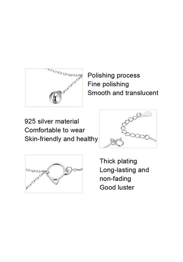 Sones Sct003 Cat Bell 925 Gümüş Bileklik Beyaz Altın Kaplama Basit Bayan Bileklik Çok Renkli