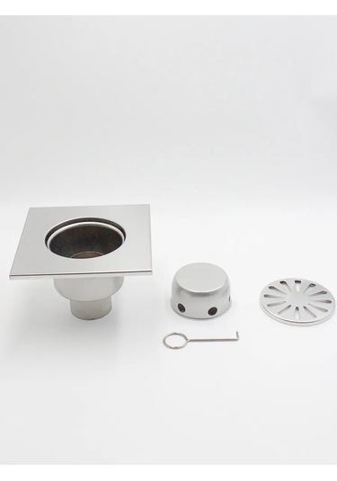 Tım Beton Kaplama Altı Duş Gideri 150x150 Mm Paslanmaz Çelik 307365491 Krom