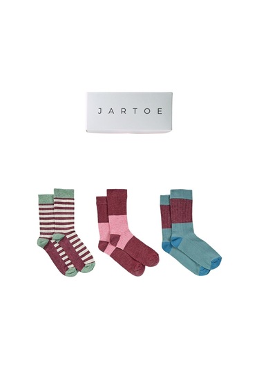 Kadın Alella 3'lü Soket Çorap Renkli