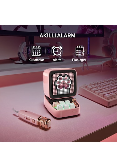Divoom Ditoo-5m Karaoke Mikrofonlu Bluetooth Hoparlör Ve Ses Kayıt Özellikli Lovelock  Seti, P