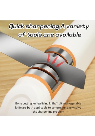 Chuangyinshop Turuncu 3 Hızlı Elektrikli Bıçak Bileme Makinesi Pilli Çelik Seramik