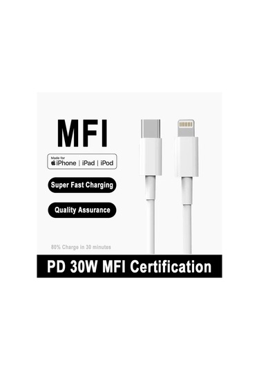 Honeybeeshop Tekgene C Tipi Yıldırım 1 8 M 30w Pd Hızlı Şarj Kablosu Mfi Sertifikalı Lightning Usb C İphone 14 13 12 11 Pro Max X 7 6 Plus Se Uyumlu