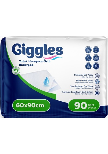 Giggles 60 x 90 Yatak Koruyucu Örtü 30'lu 3 Paket 90 Adet