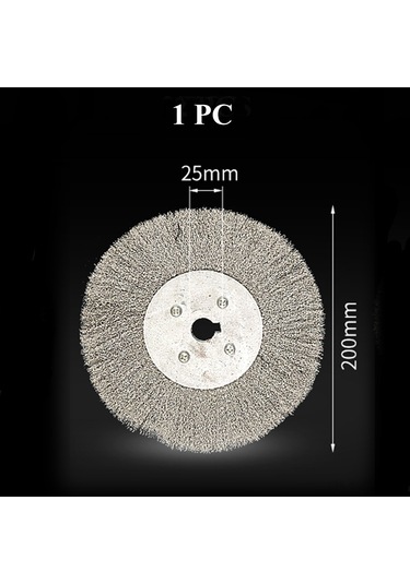 Singree 200x25mm Düz Tip Pas Kaldırıcı, Türev Temizleyici Ve Pürüzsüzleştirici Paslanmaz Çelik Fırça Tekerleği - Tek Adet