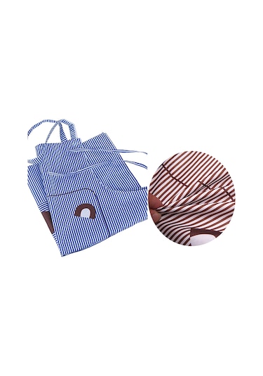 Skycity Kahverengi Yumuşak Polyester Mutfak Fantezi Ayı Desenli Ön Cep Ve Ayarlanabilir Kemerle Yağ Geçirmez Apron