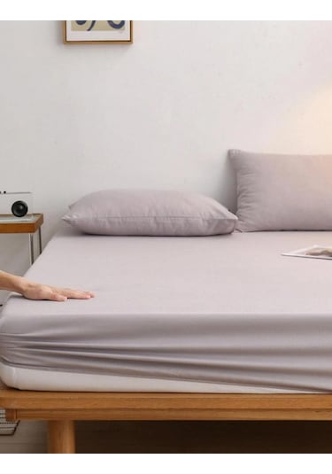 Totem Ranforce Yastık Kılıflı Lastikli Çarşaf Takımı 100 X 200 Tek Kişilik Açık Gri