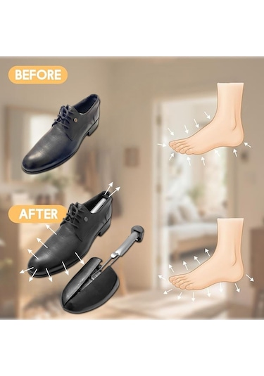 Ayakkabı Genişletme Ve Form Kalıbı, Pratik Ayarlanabilir, 1 Çift Siyah