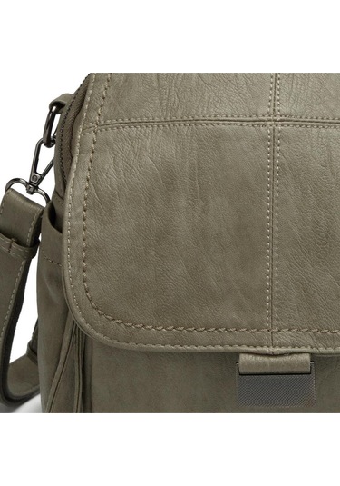 Yıkama Deri Sırt Askılı Kadın Çantası 21-k Barcelona 1908 Yeşil