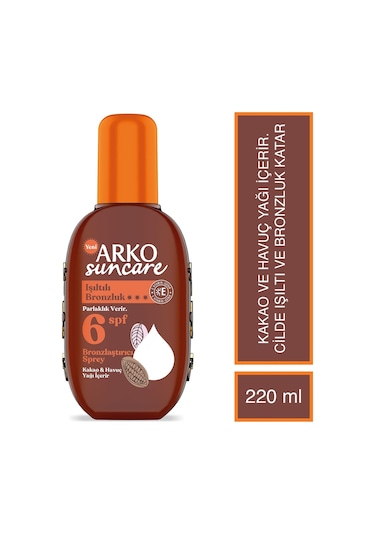 Arko Suncare Bronzlaştırıcı Güneş Yağı Sprey SPF6 220 ML