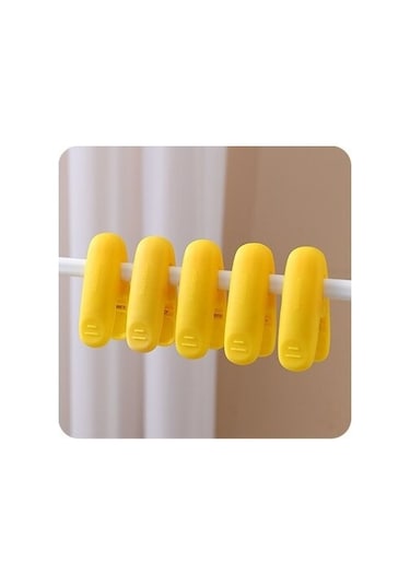 Sarı-5 Adet-5 Adet Plastik Küçük Klip Rüzgar Geçirmez Klip Kurutma Mandal İç Çorap Depolama Yorgan Elbise Kurutma Klipsi Elbise Mandalları