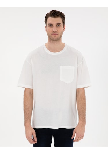 Pierre Cardin Erkek Ekru Tişört Basic 50306991-vr019 Ekru