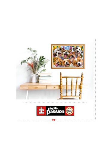 Educa 1000 Parça Yavru Köpek Selfiesi Puzzle - Puppies Selfie Howard Robinson - 19931