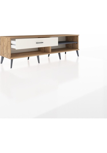 Hyperion Tv Ünitesi Tek Raflı Tek Çekmeceli 176x44x51 Çam-antrasit/aytaşı Antrasıt/aytası