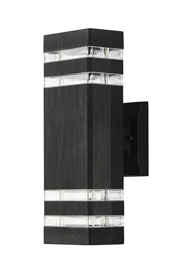 Wezone Siyah Modern Dış Mekan Duvar Lambası, İki Yönlü Aydınlatma, Su Geçirmez, E27 Lamba Tabanı, 10w Led Ampul Dahil 1 Adet