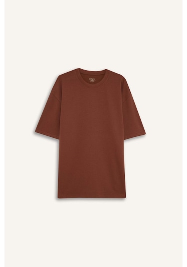 DeFacto Oversize Geniş Kalıp Ütü Gerektirmeyen Bisiklet Yaka Kısa Kollu Basic Düz Ağır Kumaş Tişört X3926AZ25SPBN326 DeFacto Oversize Geniş Kalıp Ütü Gerektirmeyen Bisiklet Yaka Kısa Kollu Basic Düz Ağır Kumaş Tişört X3926AZ25SPBN326
