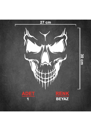 Kuru Kafa Sticker Model 1 - Oto Sticker - Araba Sticker - Araç Sticker - 27cm X 30cm - Beyaz