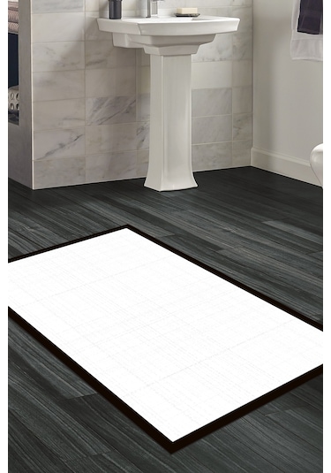 Kaymaz Taban Djt Banyo Mutfak Salon Halı Yıldız Deri Dokuma Desen E5007 Gri Beyaz