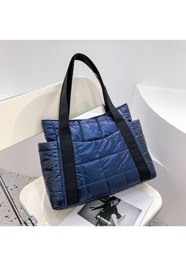 Ganzhoushop Tote Tasarımcı Tasarım Spor Omuz Naylon Markası Kış Kadınlar İçin Hit Ekose Dolgulu Dokulu Çantası Çantaları Çantaları Çantalar Büyük Black Alışveriş 2024 Sl Siyah