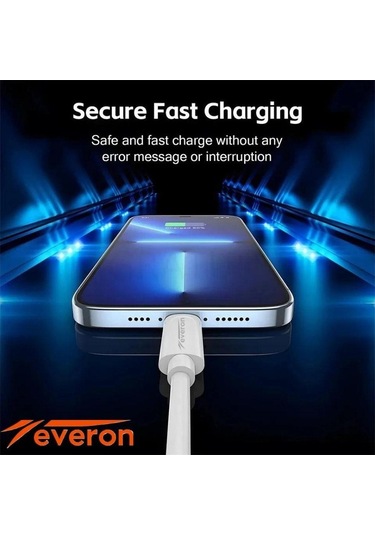 Huawei P10 İle Uyumlu Type C Şarj Adaptörü Type C To Type C Kablo Evr-01 Beyaz