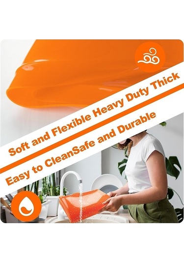 Ulzyvf Turuncu Silikon Örtü Matı, Izgara Desenli 22 İnç Blackstone Gp Turuncu