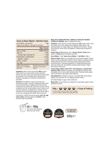 Mealjoy Protein Puding 500 Gr Yüksek Proteinli Kakaolu Ve Çikolata Tadında
