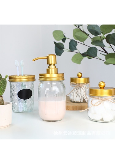 Xurunkeji Banyo Aksesuarları Seti 4 Parça - Losyon Sabunluk, 2 Pamuklu Çubuk Tutucu Ve Diş Fırçası Tutucu Siyah Siyah