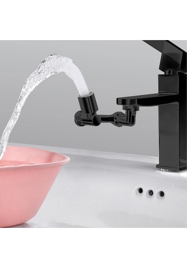 Qianfan 1080 Döner Sıçrama Filtresi Musluğu 1080 Büyük Açılı Gümüş