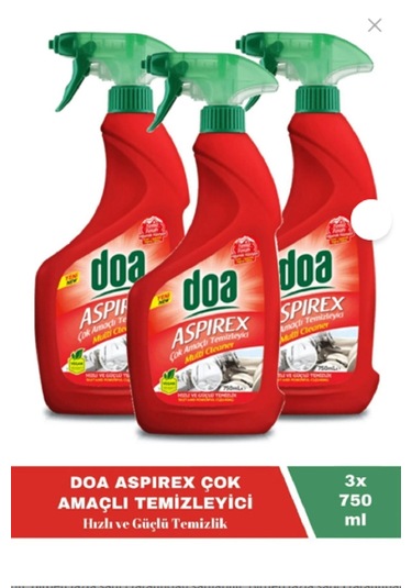 Doa Çok Amaçlı Temizleyici Aspirex 750 Ml Vegan X 3 Adet 3’lü Set