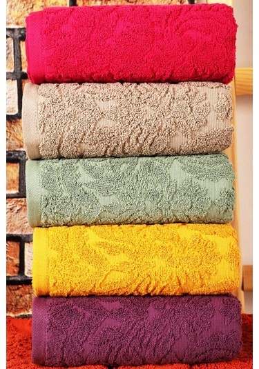 Mira Home 6 Lı El Yüz Jakarlı Havlu Seti Doku Desen Çok Renkli