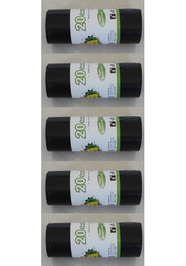 Siyah Çöp Poşeti 50x60 Cm 20'li Rulo, 5 Rulo 100 Adet