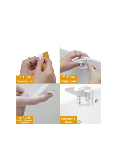 Bebek Çocuk Güvenliği Korumalı Yapışkan Çekmece Ve Dolap İçin Tut Çok Renkli