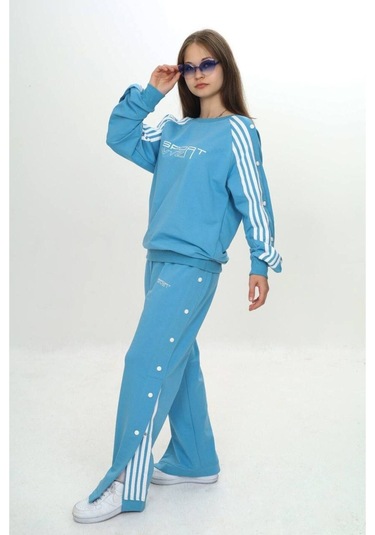 Unisex Çocuk 2 İplik Çıtçıtlı Alt&üst Eşofman Takımı %100 Pamuk Rahat Kalıp-299-eşt-0006 Mavi Unisex Çocuk 2 İplik Çıtçıtlı Alt&üst Eşofman Takımı %100 Pamuk Rahat Kalıp-299-eşt-0006 Mavi