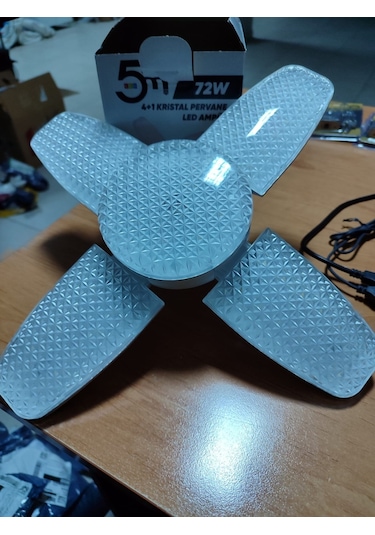 Beyaz 72we27 Kristal Katlanabilir Pervane Model Led Ampul 4+1 Kanatlı Led Ampul 6480 Lümen Led Lamba