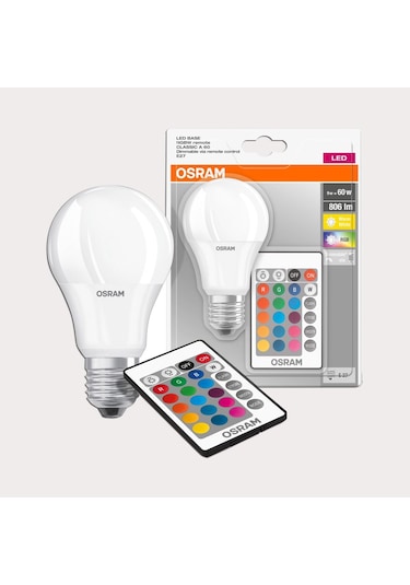 Osram 9 W E27 Dimmerli Uzaktan Kumandalı Led Ampul RGB