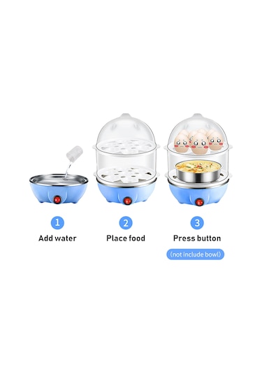 Aubyhe 350w Ev Tipi Otomatik Kapanır Pembe Tek Katlı 7 Yumurta Kabı Mini Yumurta Isıtıcı 40ml Ölçü Bardağı li