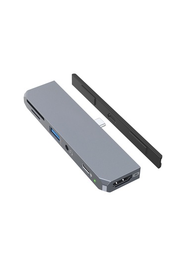 Springsun İpad Uyumlu Pro 2018 İçin 6-1 Usb-c Hub: 4k Hdmı, 60w Pd Şarj, Usb 3.0, Sd/tf Kart Okuyucu, 3.5mm Ses Portu - Alüminyum Gümüş