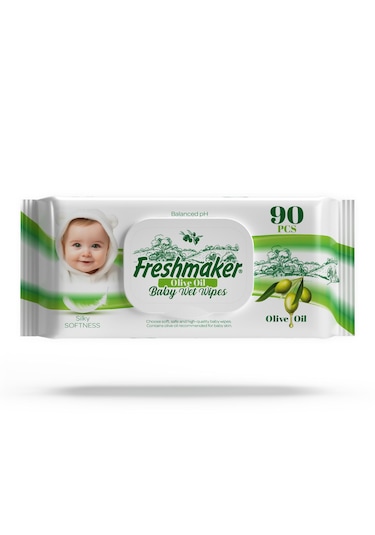 Freshmaker Islak Havlu Zeytinyağlı Sensitive Kapaklı 1080 Yaprak 12'li Set