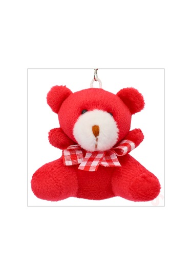Pelüş Ayıcık Anahtarlık, 6,5 Cm X 6,5 Cm - Kırmızı