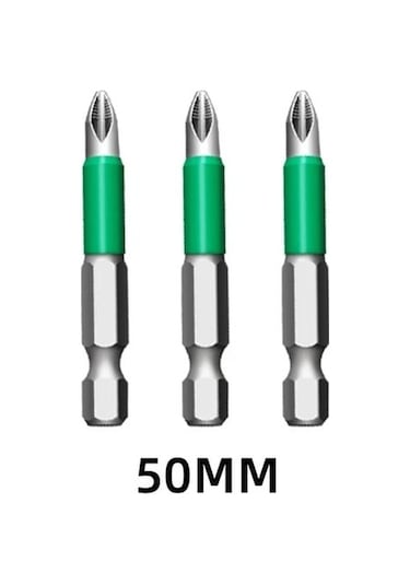 50mm 3 Adet 3/5/10 Adet 50mm Ph2 Çapraz Bit Matkap Kafası Tornavida Uçları El Aletleri Kaymaz Elektrikli Hex Shank Manyetik Tornavida Matkap Ucu 1246