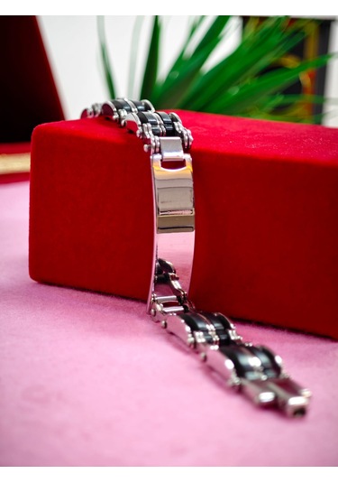 Çelik Derili Bileklik Kişiye Özel İsimli Paslanmaz Derili Çelik İsimli Bileklik 316 L Çelik Altın - Pembe