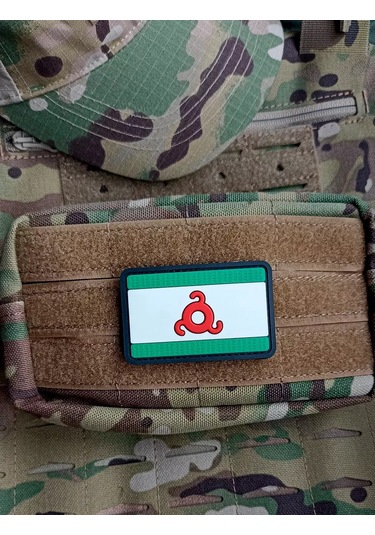 Tactochno Pvh Şerit 'inguşetya Bayrağı' Siyah Arka Plan 197314273