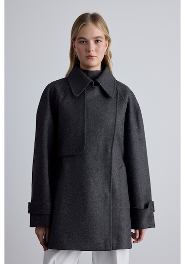 Mari Kruvaze Trenç Kaban Antrasit Antrasit