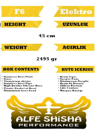 Alfeshisha F6 Elektra Mavi Performans Nargile Takımı