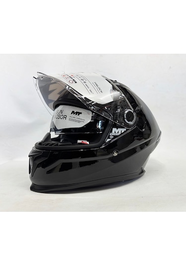 Mt Braker Sv Pure A11 Parlak Siyah İç Güneş Vizörlü Kask Siyah